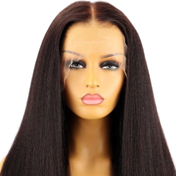 Invisible HD 13x6 Lace Frontal Wig,  Kinky Straight, 100% Human Hair - Picture 1 of 16